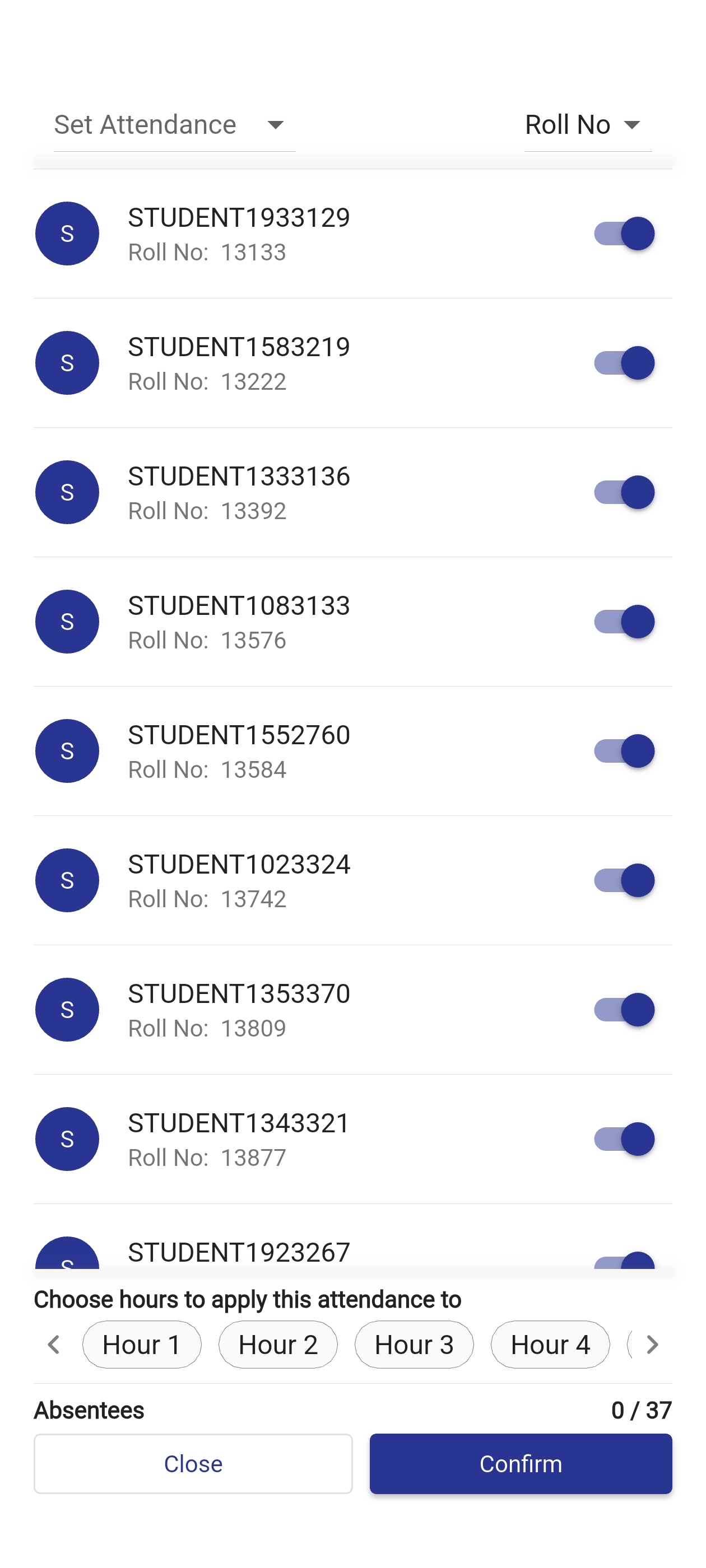 Faculty attendance marking
